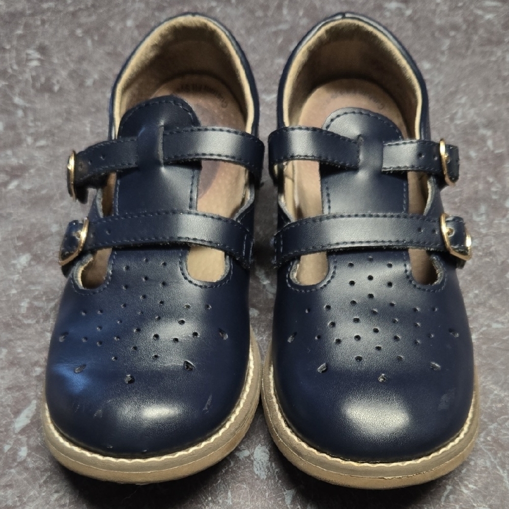 FootMates Navy Blue Dress Shoes with Double Strap Closure